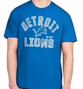 NFL Officially Licensed Detroit Lions Adult XL Blue Graphic Tee New With Tag